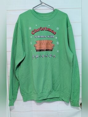 Ripple Junction Green 'Christmas is Better with FRIENDS' Crewneck Plus Size 2X